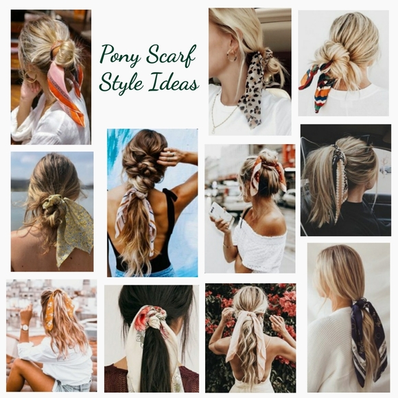 Set of 3 Easy Hair Scarf Pony Tie Ties - Picture 6 of 7